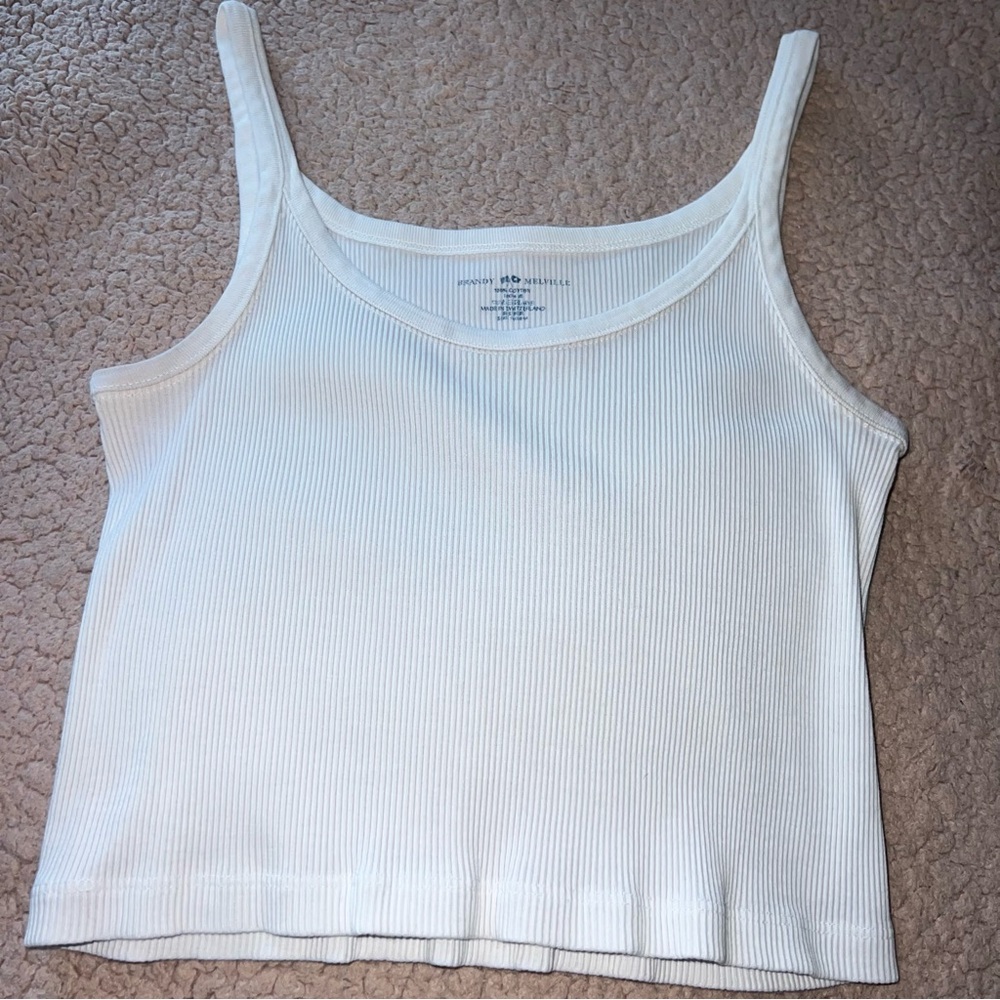 Brandy Melville White Ribbed Tank